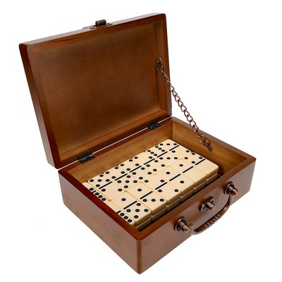 Double 6 Dominoes in Wood Box
